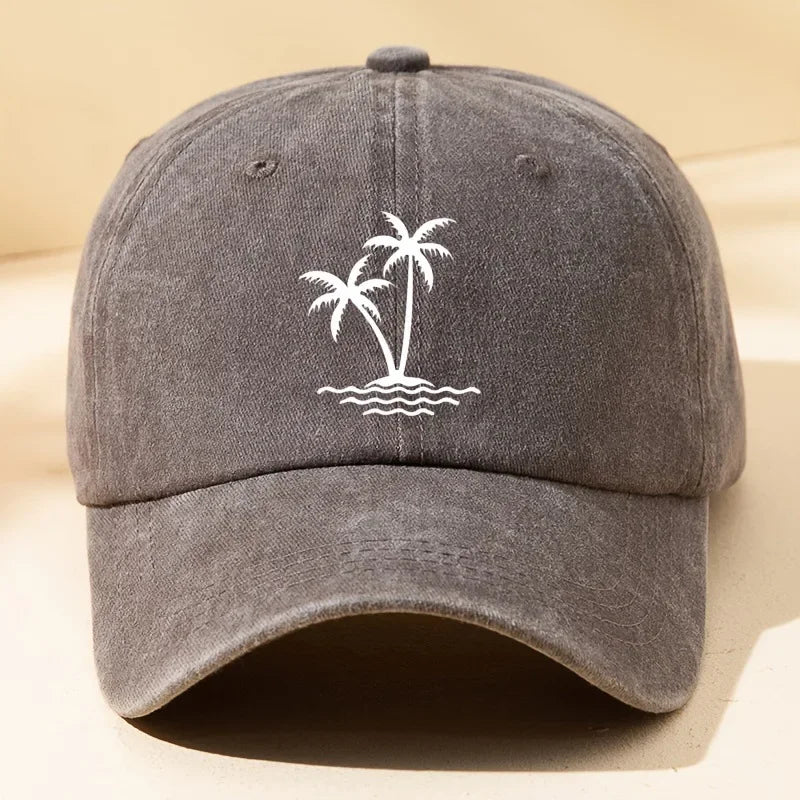Vintage Palm Tree Print Design Baseball Cap