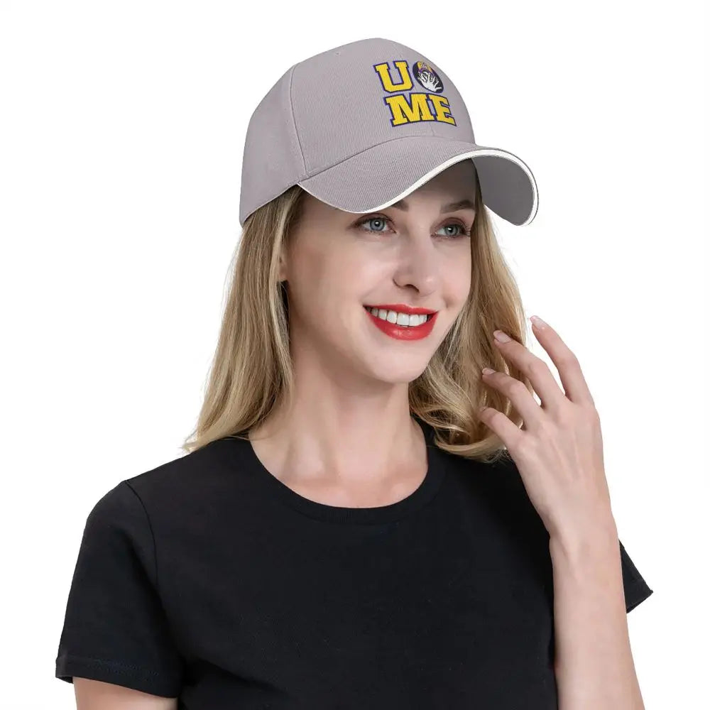 Yellow Wrestling john Cena White Custom Baseball Caps