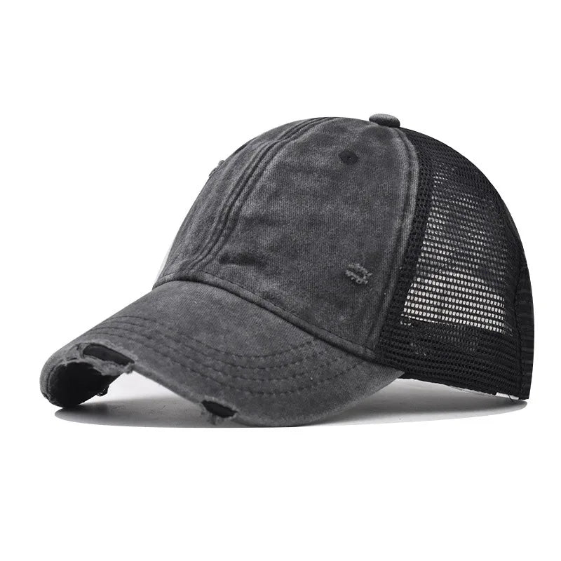 Washed Cotton Mesh Breathable Baseball Cap