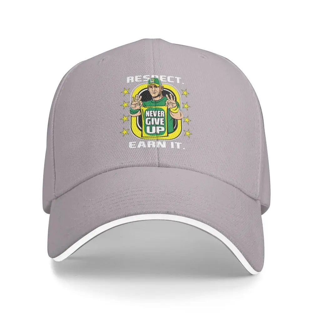 Yellow Wrestling john Cena White Custom Baseball Caps