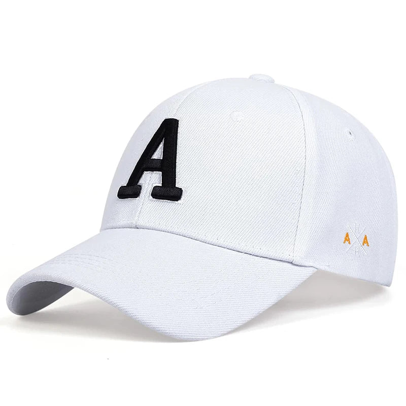 Unisex A Letter Side AR Embroidery Baseball Caps