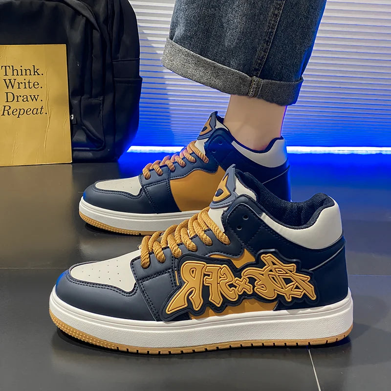Men's Casual Sneakers Fashion High Top Shoes