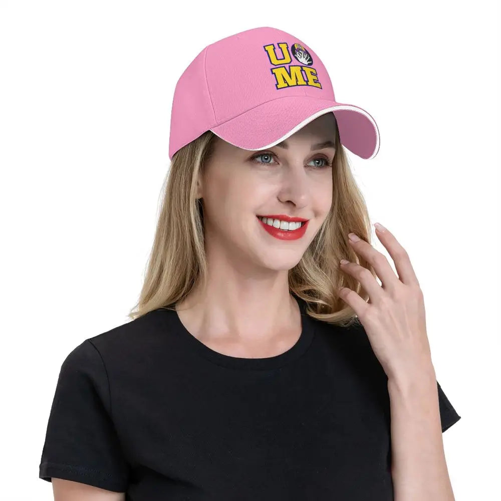 Yellow Wrestling john Cena White Custom Baseball Caps