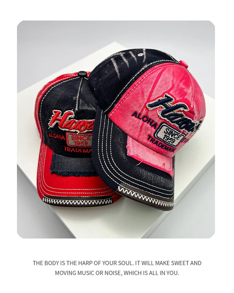 Korean Vintage Washing Men Women Baseball Hats