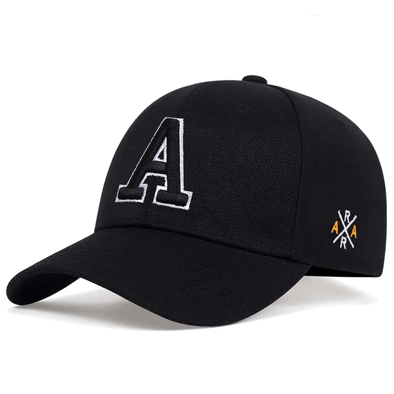 Unisex A Letter Side AR Embroidery Baseball Caps