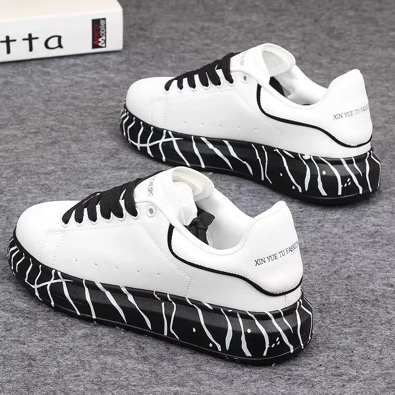 leisure thick-soled women's white shoes