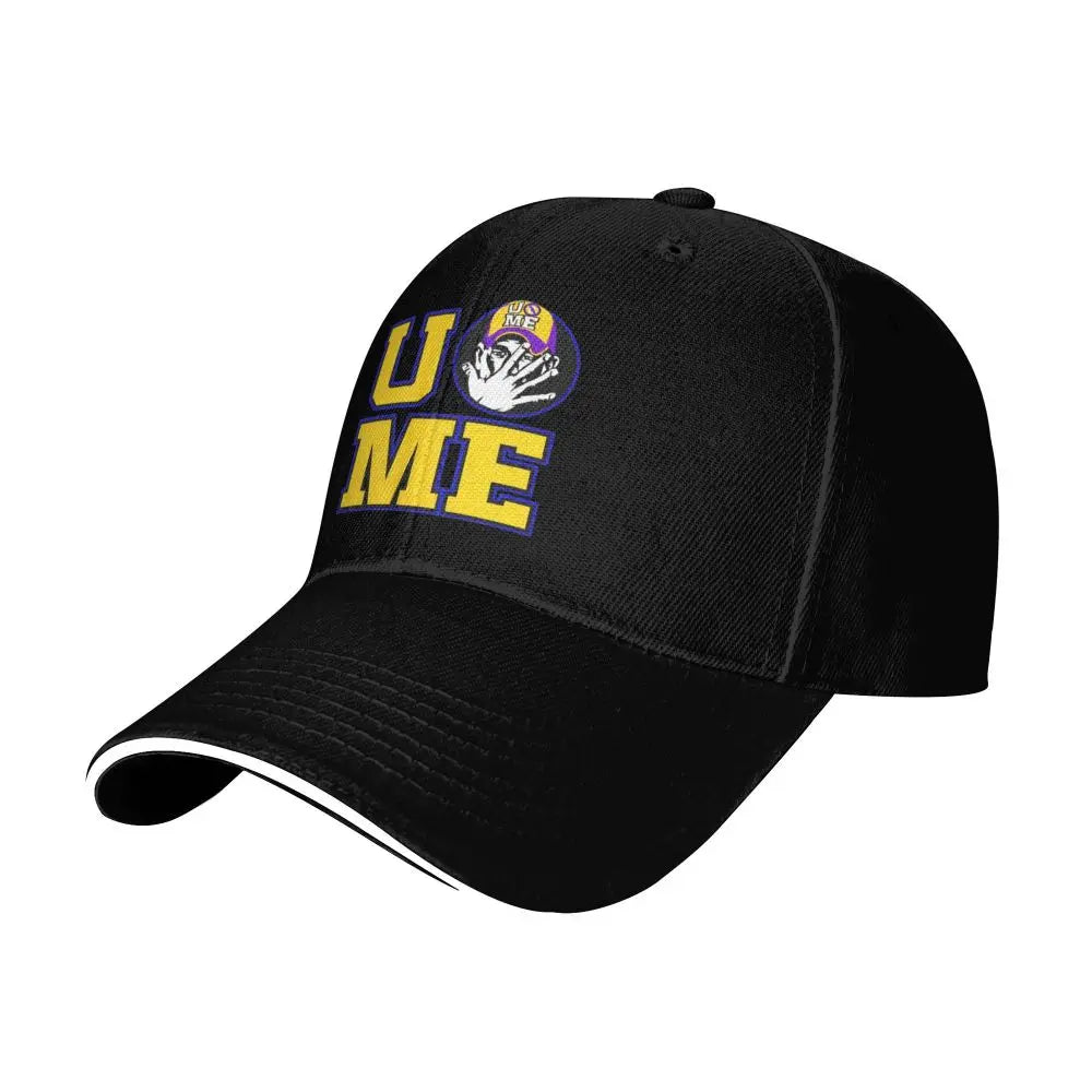 Yellow Wrestling john Cena White Custom Baseball Caps