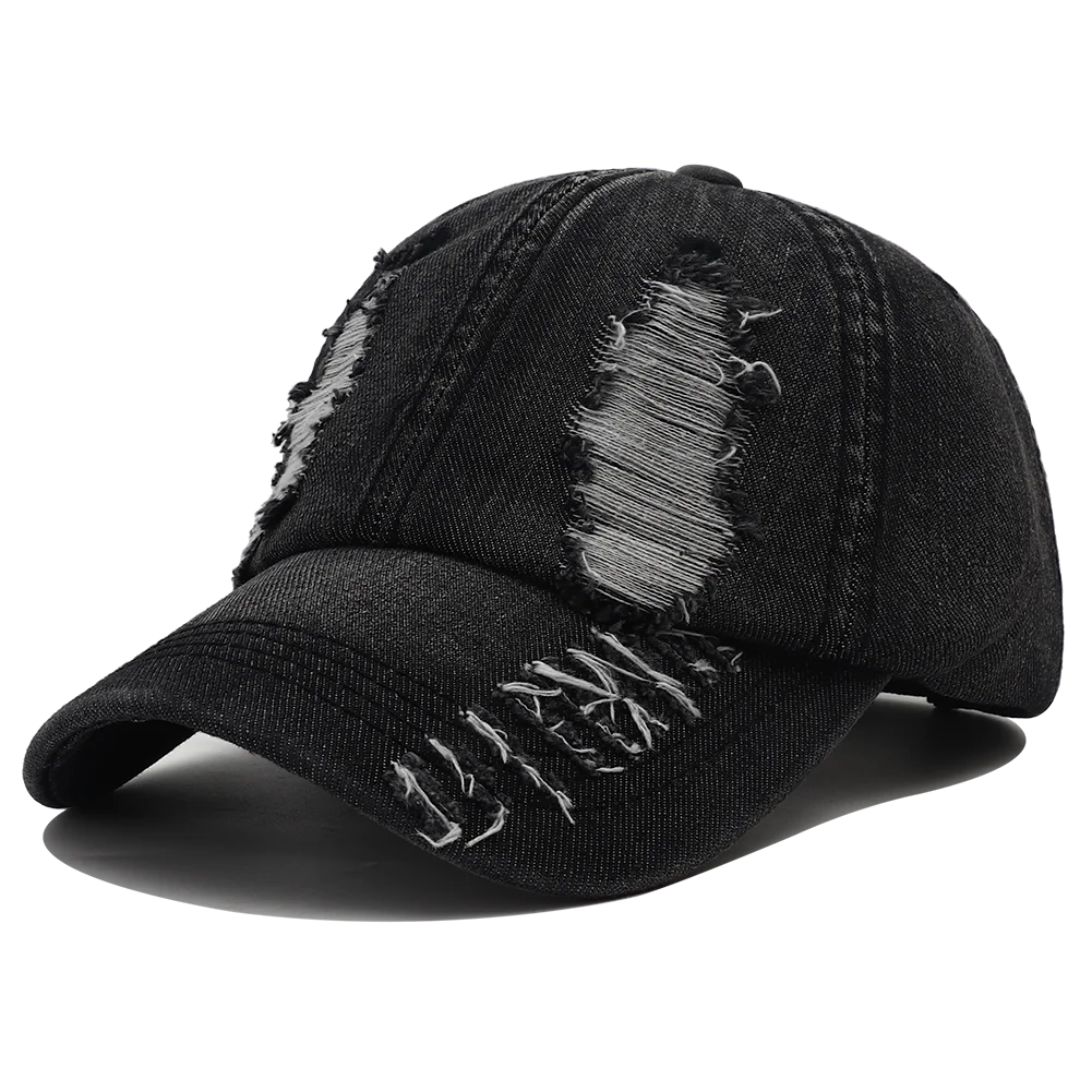 2025 New Solid Color Ripped Baseball Cap