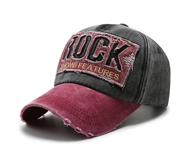 Korean version washed letters spring denim baseball cap