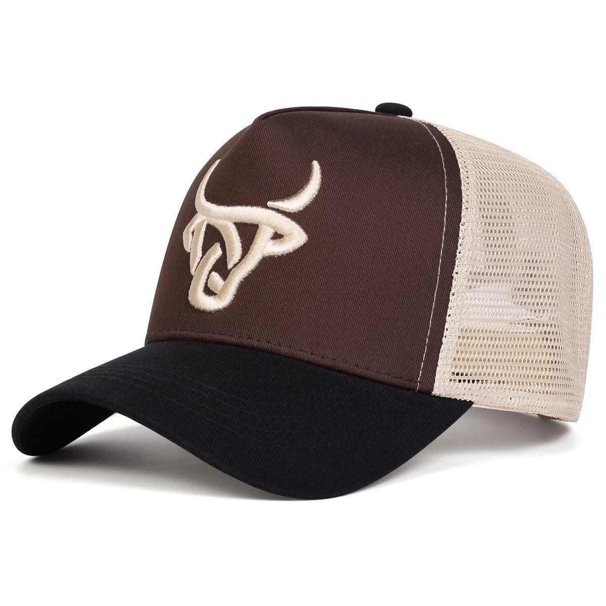 Unisex Ox Head Embroidery Baseball Net Caps