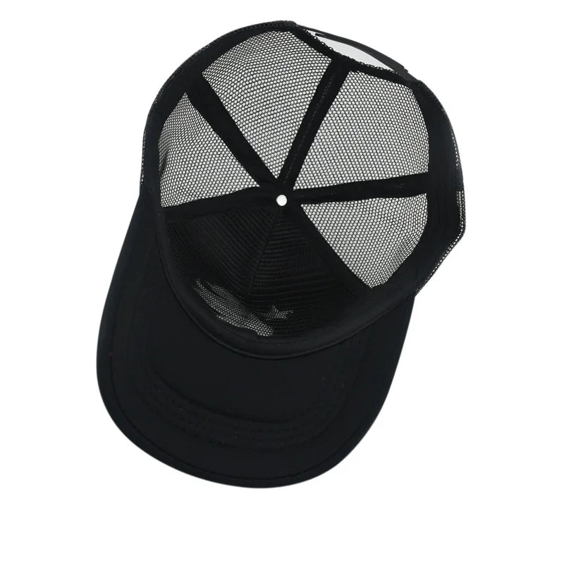 American Style Hiphop Mesh Trucker Caps Sunshade Breathable Baseball Hats Men Women Fashion Human Head Embroidered Duckbill Cap