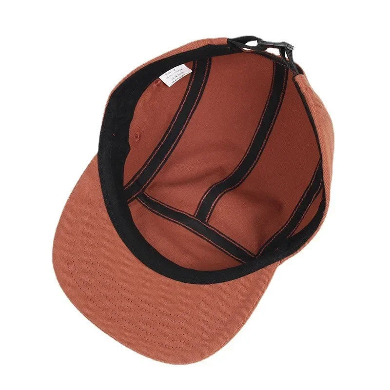 New Washed Cotton 5 Panel Pure Color Baseball Cap
