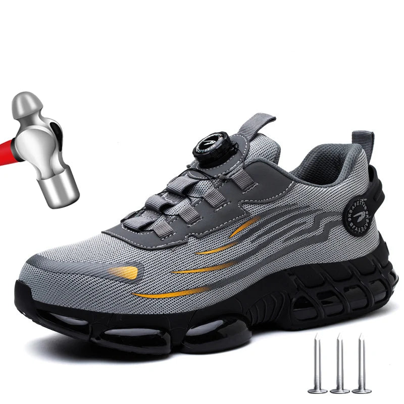 Rotary Buckle Work Sneakers Steel Toe Shoes