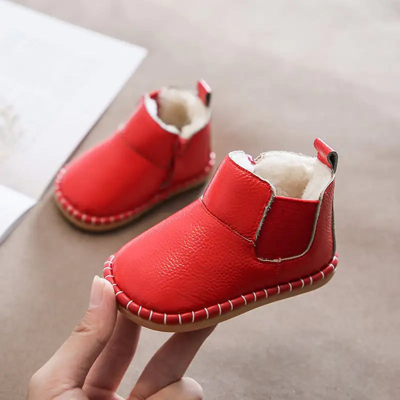 Soft Sole Winter Leather Baby Cotton Shoes