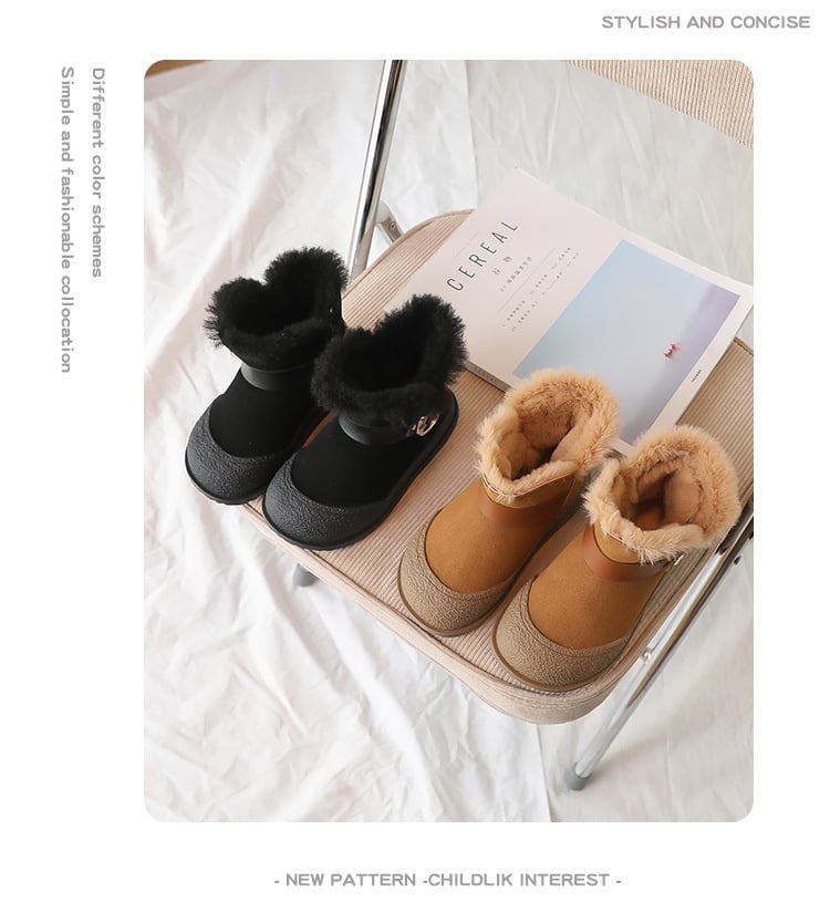 Children's Winter Fleece-lined Thermal Cotton Shoes