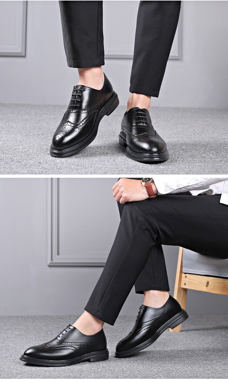 Men's Business Leather Brogue Shoes for Autumn & Winter