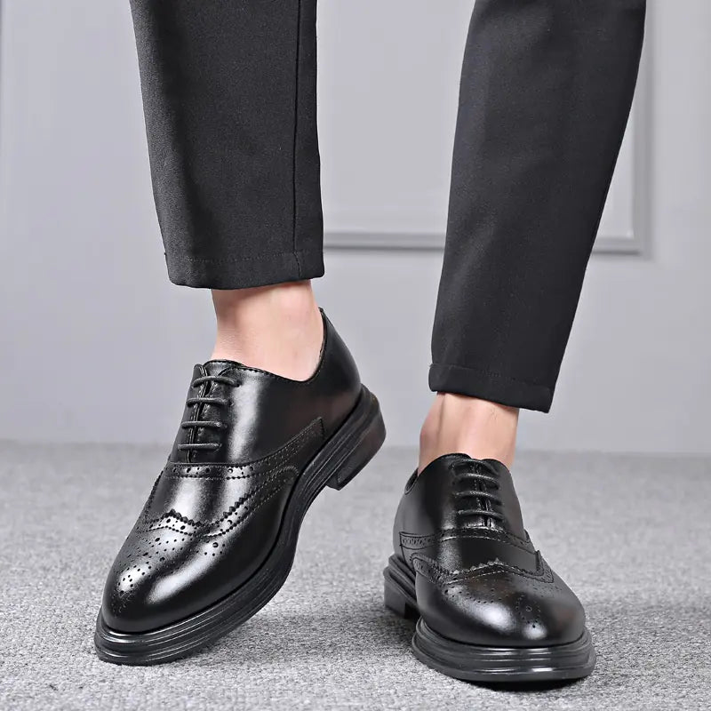 Men's Business Leather Brogue Shoes for Autumn & Winter