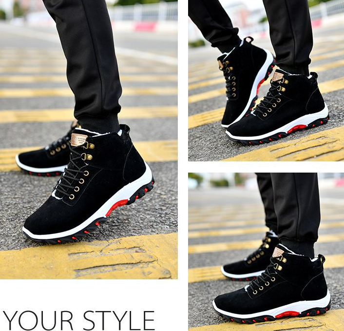 Men's Winter Boots, Warm Plush Casual Shoes