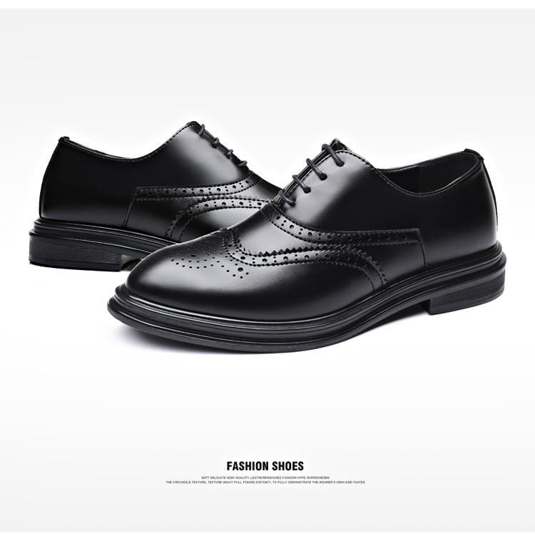 Men's Business Leather Brogue Shoes for Autumn & Winter