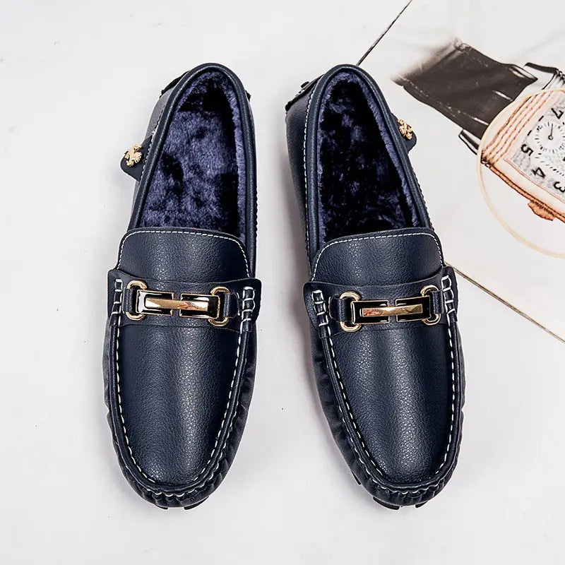 Lightweight Casual Leather Shoes for Men - Winter Warmth
