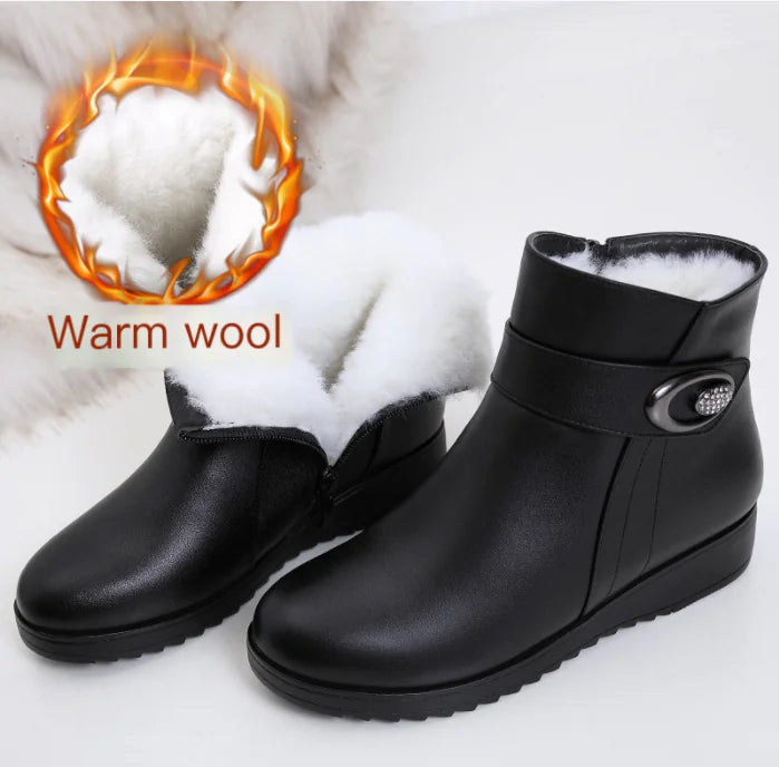 Winter Wool Non-Slip Flat Cotton Shoes for Women