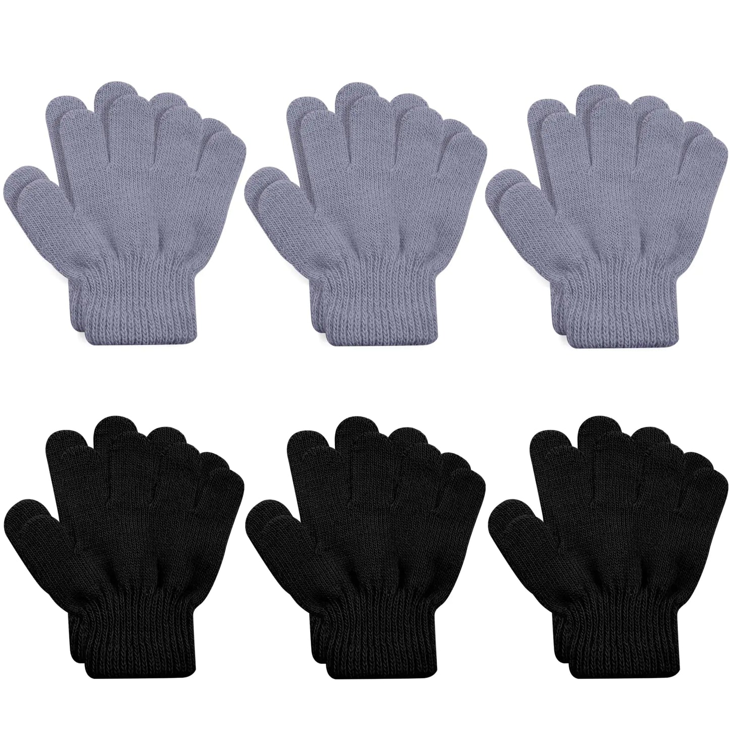 ONESING 6 Pair Baby Gloves Toddler Gloves Toddler Winter Gloves Kids Gloves Winter Stretchy Knit Gloves for Kids Boys Girls