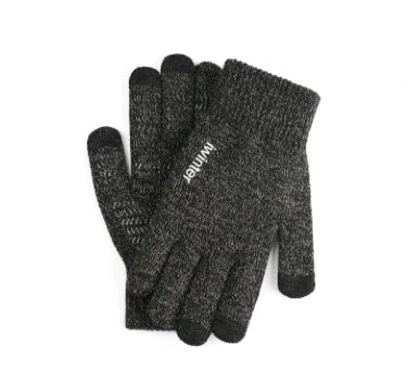 Men's Touchscreen Winter Gloves, Warm Knitted Outdoor Gloves