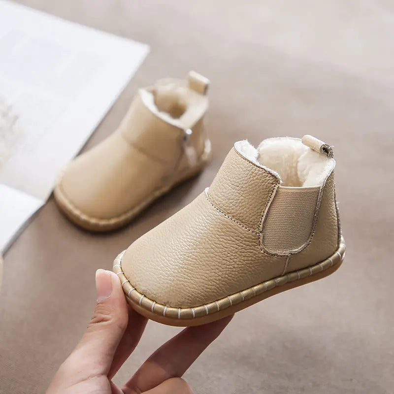 Soft Sole Winter Leather Baby Cotton Shoes