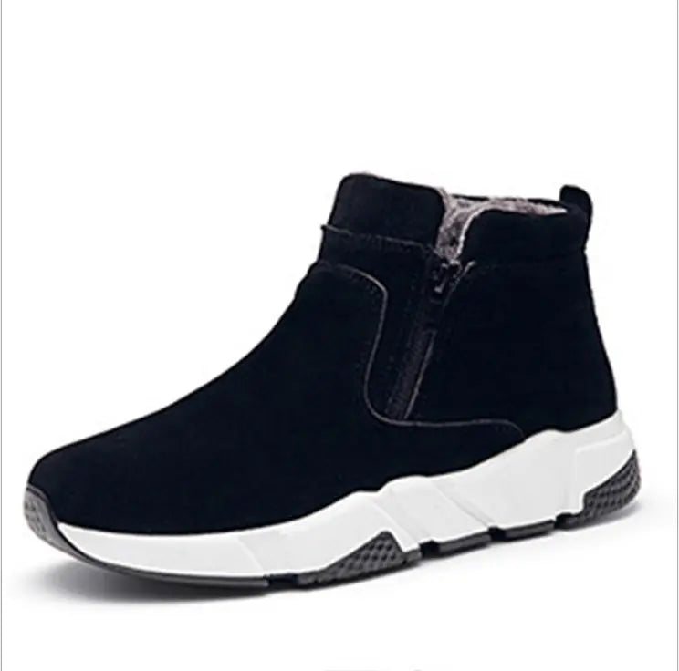 Men's Casual Suede Leather and Cotton Winter Shoes