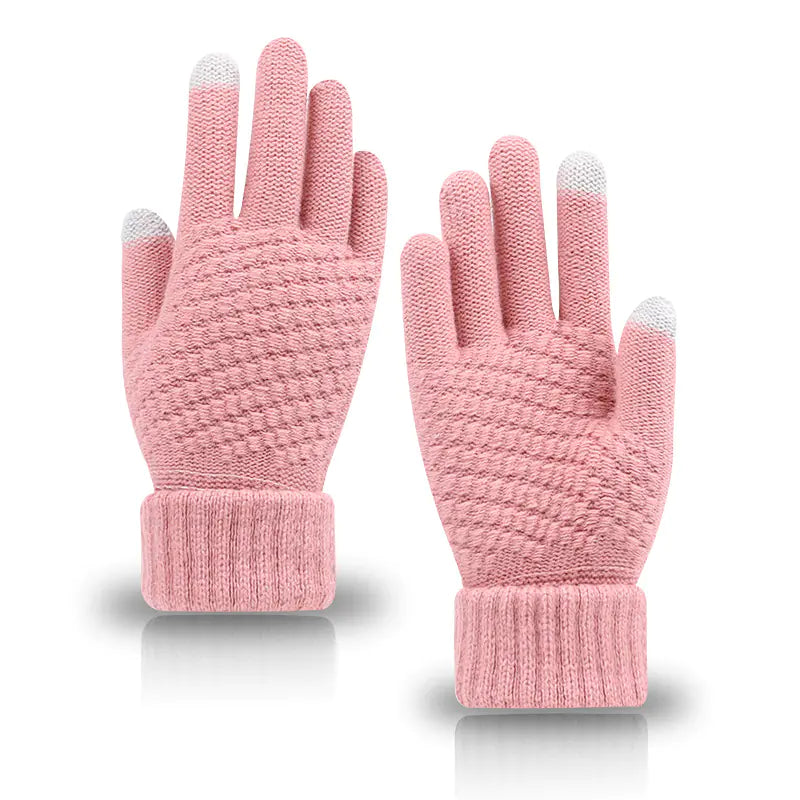 Warm Knitted Plus Velvet Winter Gloves for Couples