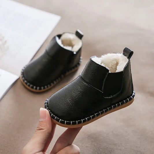 Soft Sole Winter Leather Baby Cotton Shoes