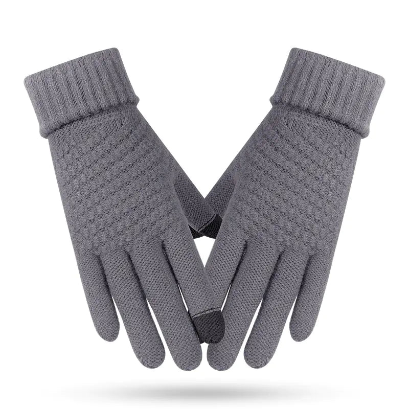 Warm Knitted Plus Velvet Winter Gloves for Couples