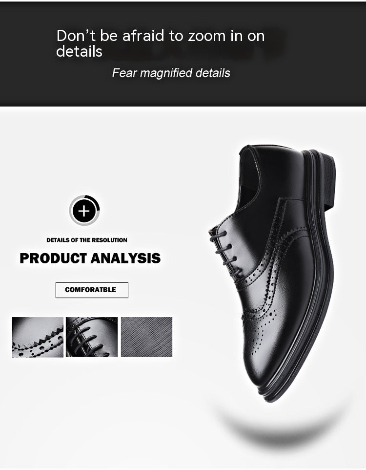 Men's Business Leather Brogue Shoes for Autumn & Winter