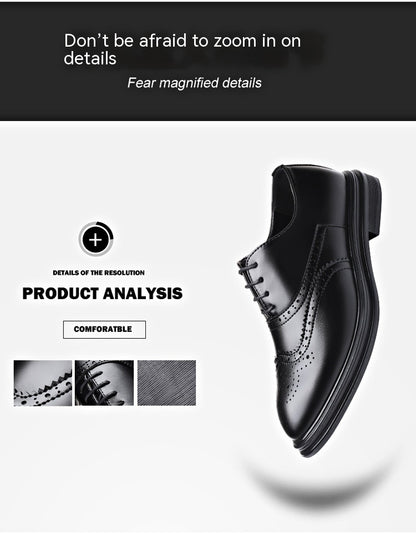 Men's Business Leather Brogue Shoes for Autumn & Winter