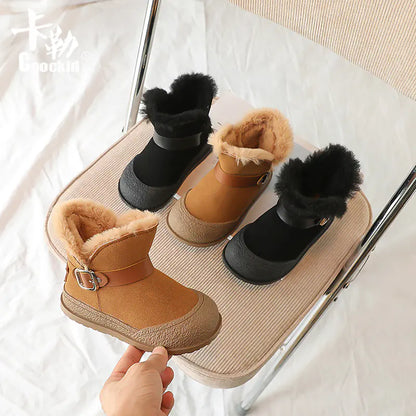 Children's Winter Fleece-lined Thermal Cotton Shoes