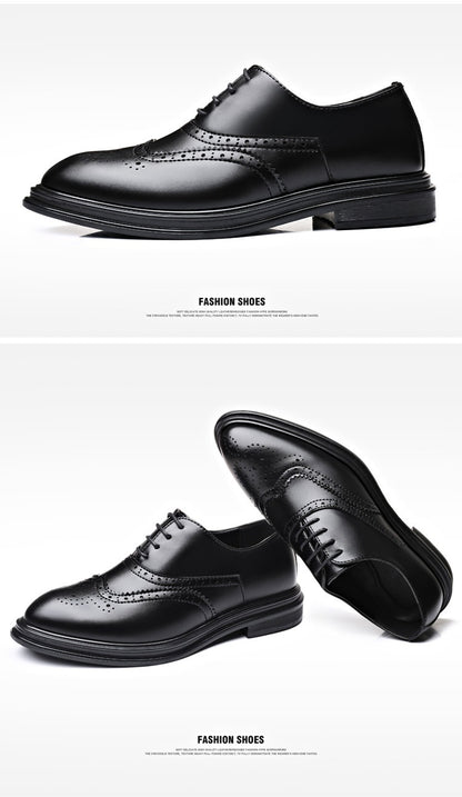 Men's Business Leather Brogue Shoes for Autumn & Winter