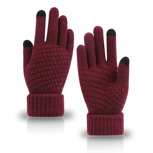Warm Knitted Plus Velvet Winter Gloves for Couples