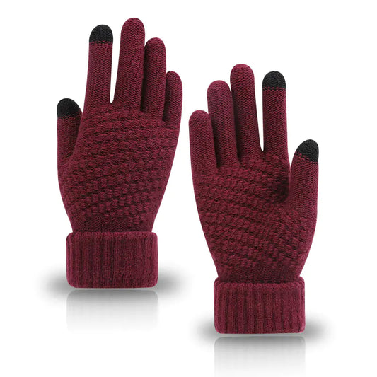 Warm Knitted Plus Velvet Winter Gloves for Couples