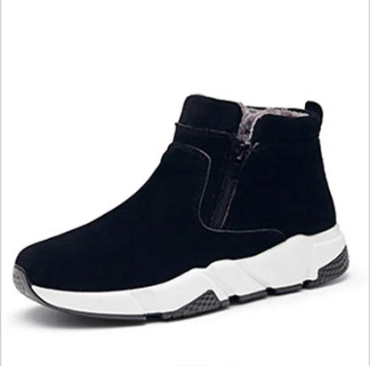 Men's Casual Suede Leather and Cotton Winter Shoes
