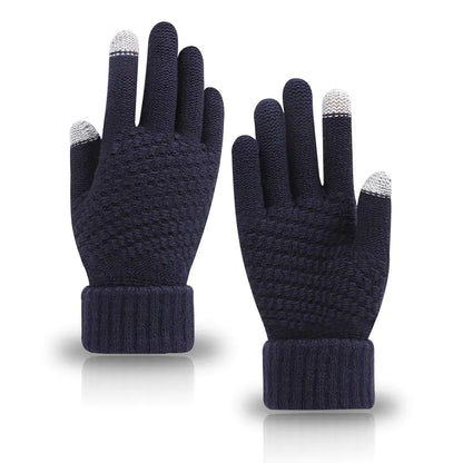 Warm Knitted Plus Velvet Winter Gloves for Couples
