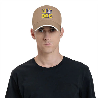 Yellow Wrestling john Cena White Custom Baseball Caps
