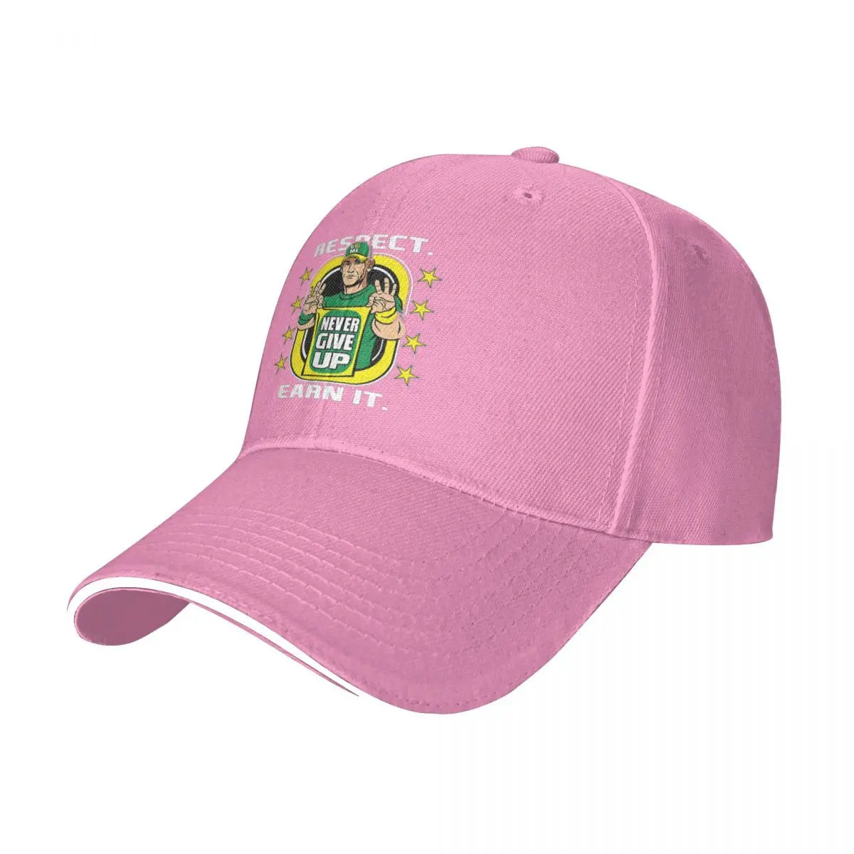 Yellow Wrestling john Cena White Custom Baseball Caps