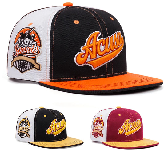 Fashion Acusa Embroidered Men's Color Block Cap