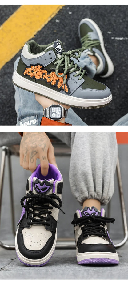 Men's Casual Sneakers Fashion High Top Shoes