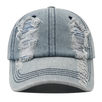 2025 New Solid Color Ripped Baseball Cap