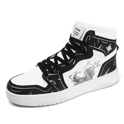Sneakers Men High-top Flat Leather Shoes