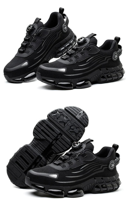 Rotary Buckle Work Sneakers Steel Toe Shoes