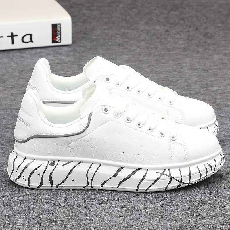 leisure thick-soled women's white shoes