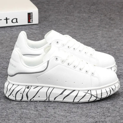 leisure thick-soled women's white shoes