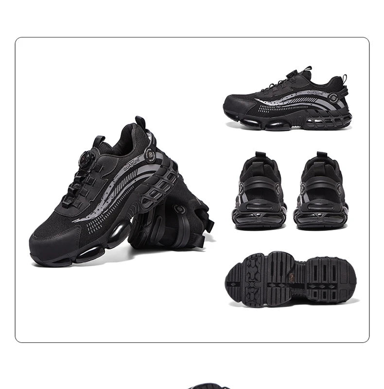 Rotary Buckle Work Sneakers Steel Toe Shoes